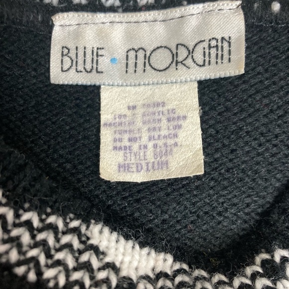 Vintage 80’s Blue Morgan Floral Sweater - Picture 6 of 9